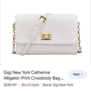 Catherine Alligator-Print Crossbody Bag - Shiny Golden Hardware.